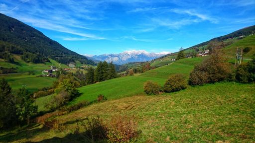 Blick zum Karwendel von der Alten Römerstraße