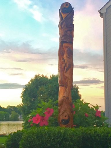 Yin/Yang/Koi Carving