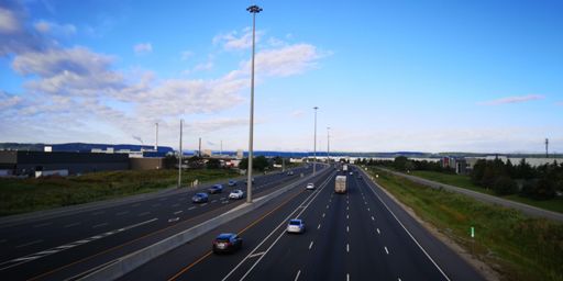 Highway 401 West from Steeles Ave. Bridge, Milton, ON