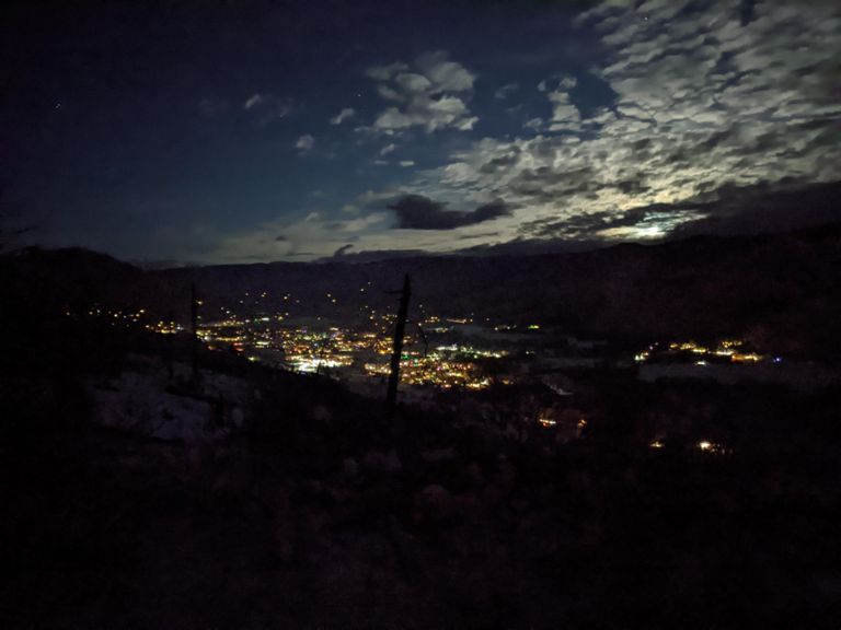 Packing trail with snowshoes