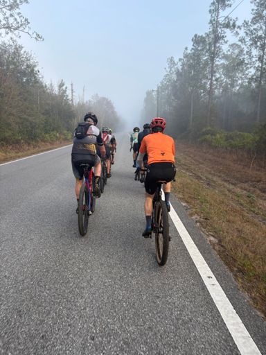 Heading out into the fog. 