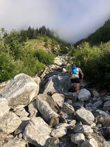 Just leaving the water, up Moran we go