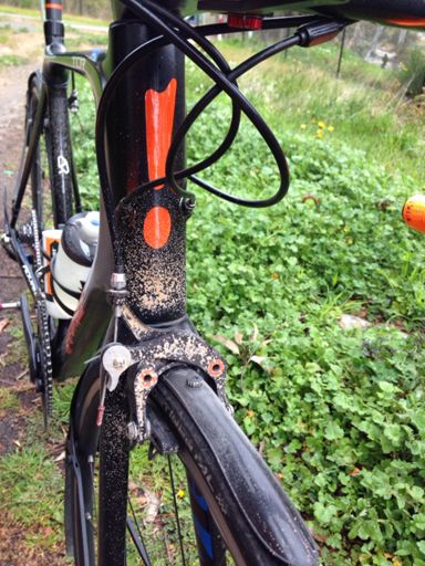 Even mudguards can't hide the tell-tale signs of Sprigg Road! 😇