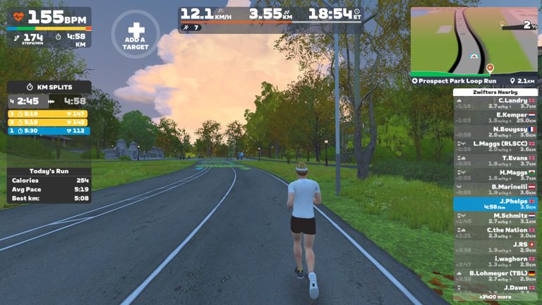 Zwift - Prospect Park Loop Run in New York / bit of a test