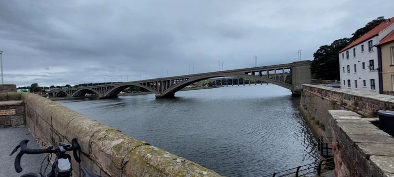 Royal Tweed Bridge, built between 1925-28. Historic England describe it as having been "at the cutting edge of concrete bridge construction and when built it possessed the longest reinforced concrete arch in Britain and was also the country's longest highway viaduct. " https://historicengland.org.uk/listing/the-list/list-entry/1393563?section=official-list-entry
