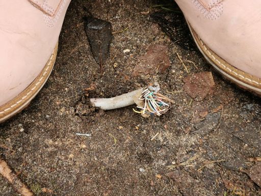 Ein Telefonkabel mitten im nichts, kommt einfach so aus dem Weg 😃