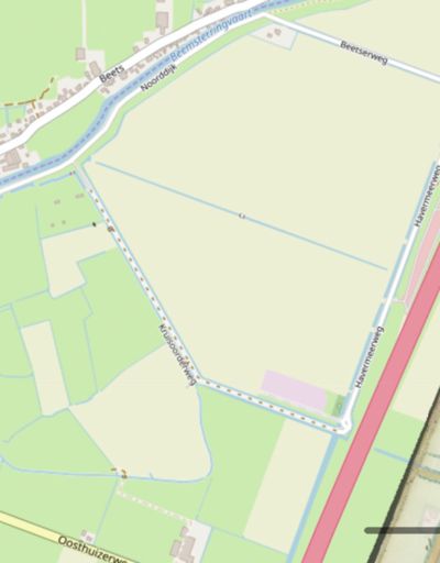 Kruisoorderweg 1km grasbaan met kuilen