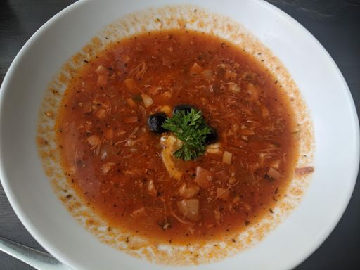 Some kind of soup. Dishes at Estonian restaurants seem to cost around 25 euros. Soups run closer to 6.