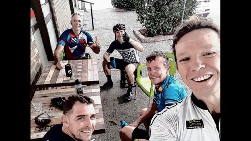 Having coffee somewhere