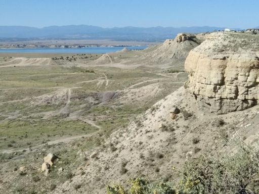 Looking down at Lake Pueblo.