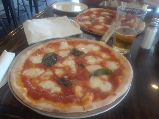 Castiglia's pizza & Peroni!