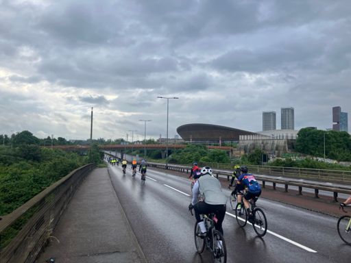 A12 going past the Olympic Park and Velodrome