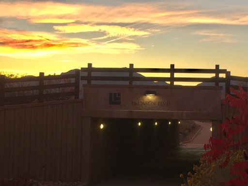 Crossing under McCaslin at sunset