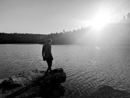 Trail au lac avec mon neveu
