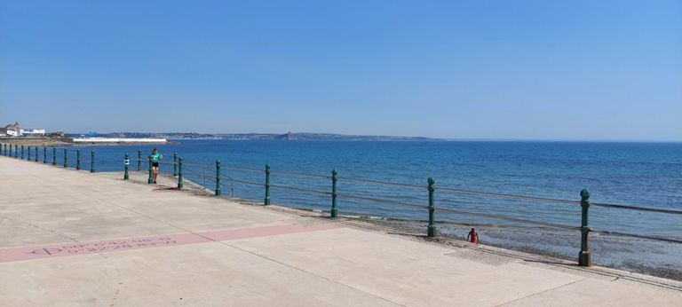 The western section of the cycle/walk way we didn't use coming down, and the recently refurbished Jubilee open air swimming pool.