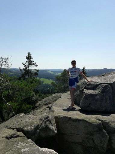 Na vrcholu Čtyř palic - tretry dolů a poslední výlez radši bosky