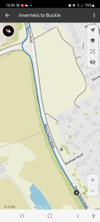 To change route in Komoot from before Blackwell Road to cycle track on the right side all along our bit of Barn Church Road.