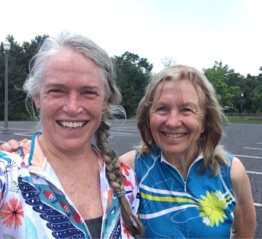 Jennifer Hearn and I enjoy our ride together ...this is at end at Utica Park ...I enjoy riding with her-she is my "idol!"