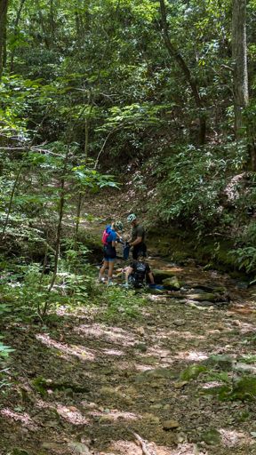 Filtering water from Lance Creek at the North End of Bull Mountain trail.