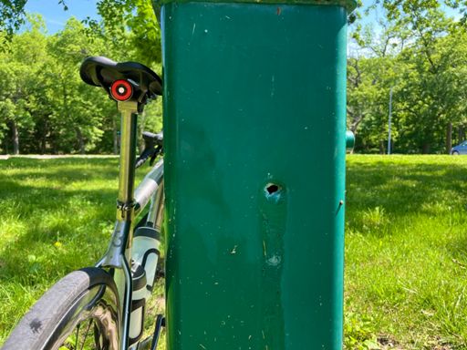 Classic Swope Park: the water fountain was broken because somebody shot it.