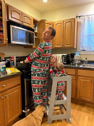 Making Santa’s chocolate chip cookies.