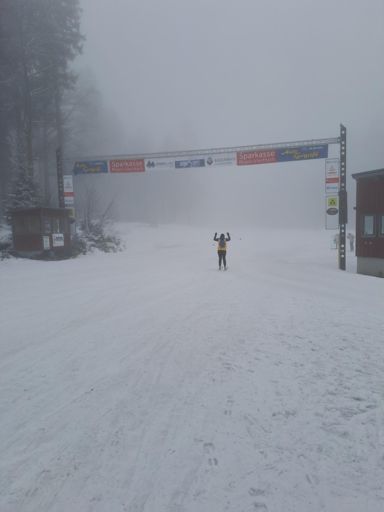 Start/Ziel Bretterschachten bei Nebel