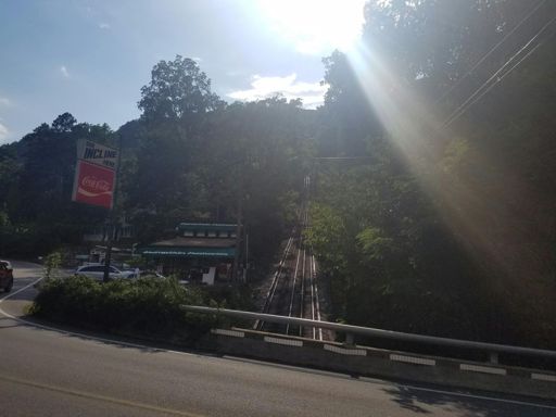 Incline railway, looking up.