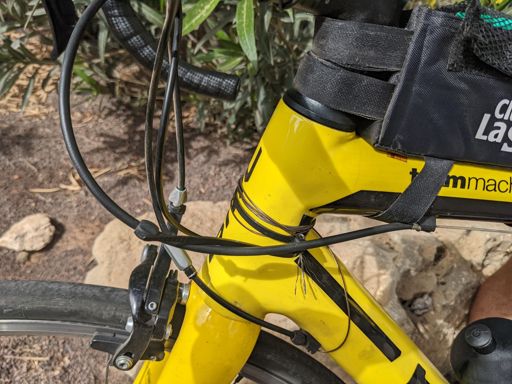 Bei ca. km 40 ist mein vorderer Schaltzug gerissen. Ab da nur noch kleines Blatt.