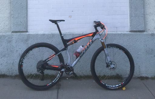 Way more gears and suspension that I can handle for now, and that's a half eaten corn on the cob keeping the front wheel in place.