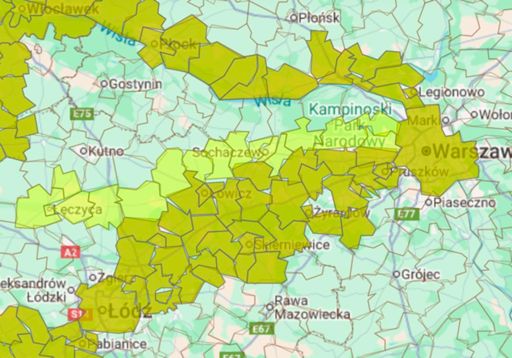 Jasnozielone przybyło teraz