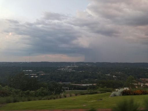 Wall of rain approaching downtown Birmingham.