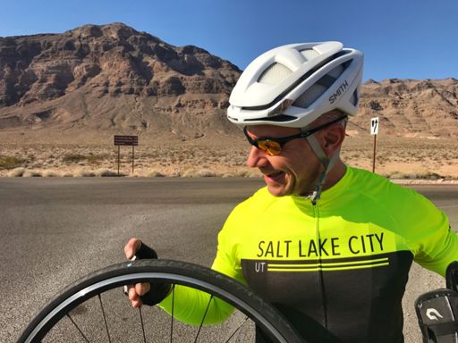 Heard a ticking...found a construction staple in the tire. No worries, WE JUST WENT TUBELESS! Here's the goo doing its thing once we pulled out staple, and then rode another 25 miles with no probs. Yay tubeless!!!!
