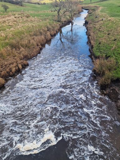 Frozen beck flowing into Semerwater.