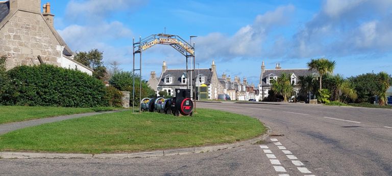 Welcome to Portknockie. Route 1 joins the Moray Coastal Cycle Route here to Cullen. The start looked too rough for our tyres. We went there via A roads. From Minute 11 to the end of this YouTube video shows its surface: https://www.youtube.com/watch?v=0WZCOHSjy_g