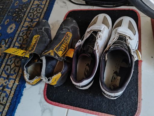 Rescue of my old shoes on left. Boa dial broken on the right.