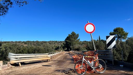 Bridge seriously damaged and closed for some time already, but who cares? 