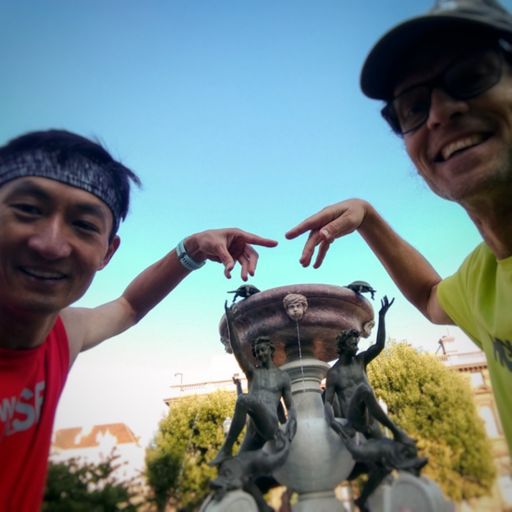 We met up after our runs.