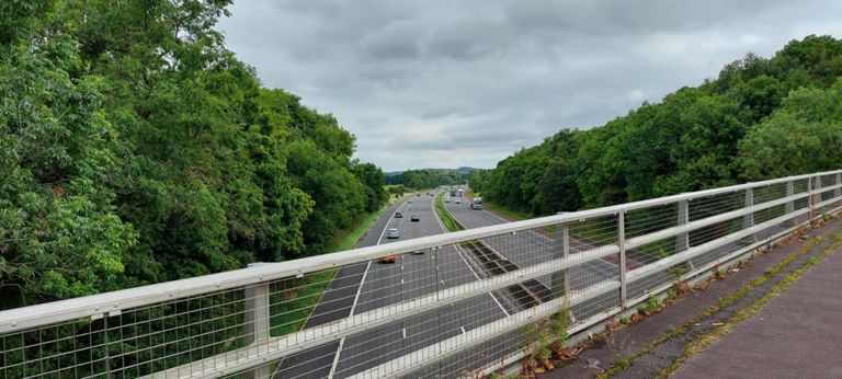 First of 6 crossings of M6, looking north
