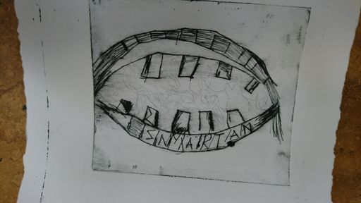 Etsning/grafik gjord på Kulturcentrum i Ronneby