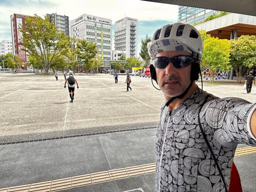 About to take off from Kumamoto Station, 40km from our accomodations.