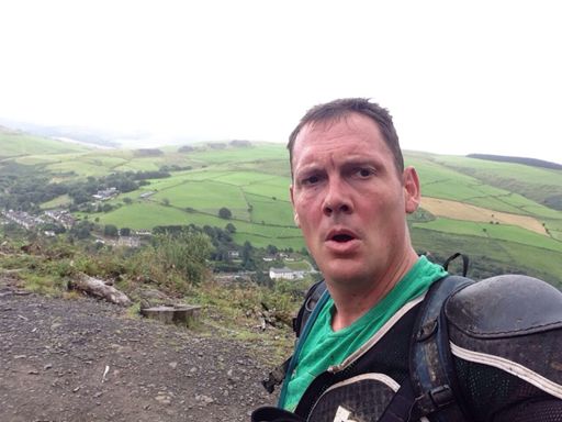 Steep climb of wall at top before single climb-sweating for Wales!!