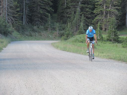 Gaspar charging up the climb. SCARY!