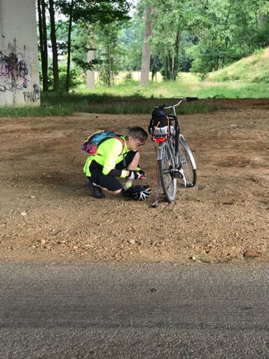 Wayne broke his rental bike - the brakes are broken.