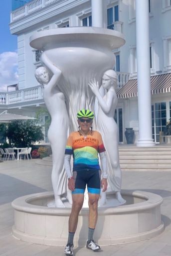 Fountain Finish.  Our hotel front plaza.