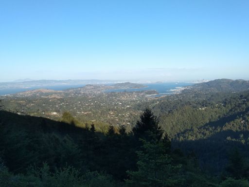 Mt. Diablo to the left.  Angel Island middle, SF right