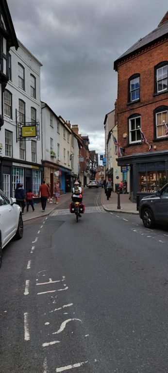 Climbing Bull Ring, which is north of High Street. This photo was taken first, so we must have gone back then up again, walking partway in the one way system.