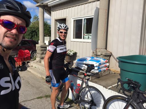 In Denmark now, or almost:
Bornholm. Shop owners and customers still talking about the crazy guys from Waterloo, no was it Hamilton. And by the way "what's with the salt bags?"  Very nice people.