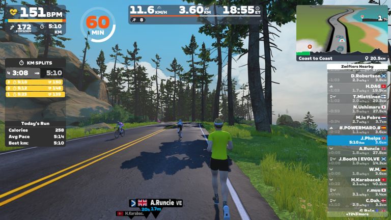 Zwift - Coast to Coast in Watopia - 2hr Treadmill