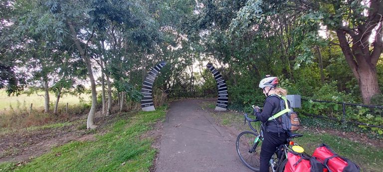 Grand entrance to this section of NCN Route 1 to Dalkeith, where I was in need of food and a drink.