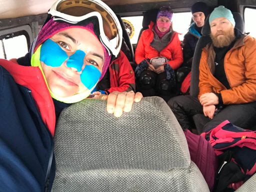 В машине. Фото Гали Рыжавиной.